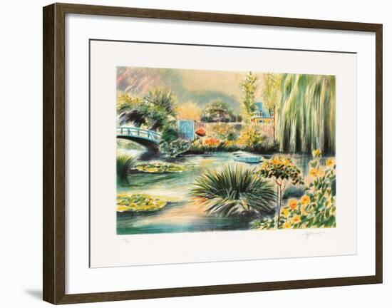 Giverny, une barque sur l'eau II-Rolf Rafflewski-Framed Limited Edition