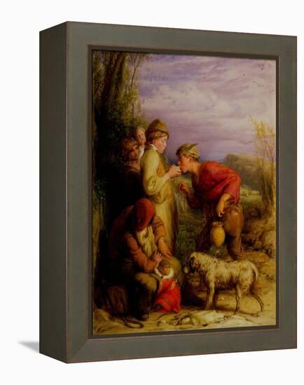 Giving a Bite-William Mulready-Framed Premier Image Canvas