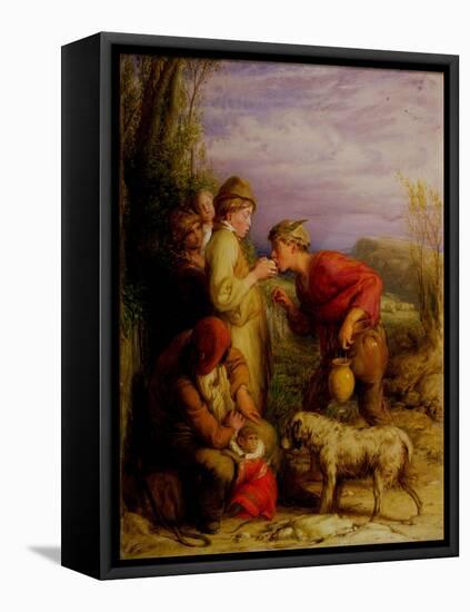 Giving a Bite-William Mulready-Framed Premier Image Canvas