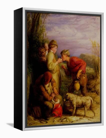 Giving a Bite-William Mulready-Framed Premier Image Canvas