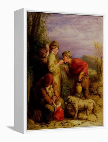 Giving a Bite-William Mulready-Framed Premier Image Canvas