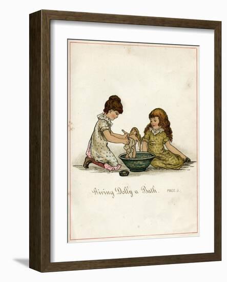 Giving Dolly a Bath-Ida Waugh-Framed Art Print