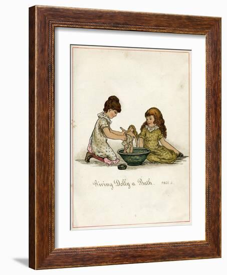Giving Dolly a Bath-Ida Waugh-Framed Art Print