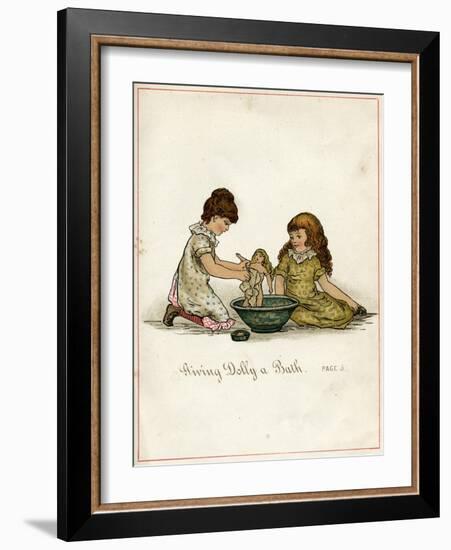 Giving Dolly a Bath-Ida Waugh-Framed Art Print