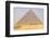 Giza, Cairo, Egypt. Men on camels at the Great Pyramid complex.-Emily Wilson-Framed Photographic Print