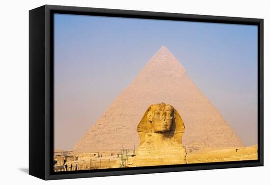 Giza, Cairo, Egypt. The Great Sphinx and the Pyramid of Khafre.-Emily Wilson-Framed Premier Image Canvas