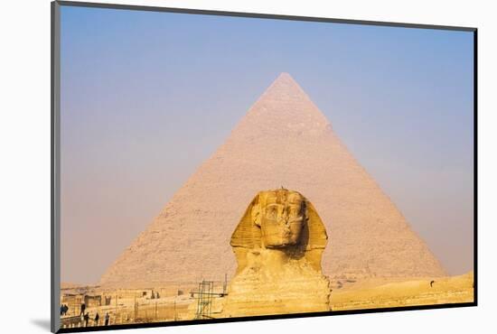 Giza, Cairo, Egypt. The Great Sphinx and the Pyramid of Khafre.-Emily Wilson-Mounted Photographic Print