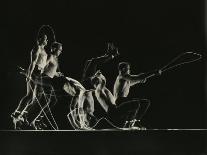 Multiple Exposure of Artist Pablo Picasso Using Flashlight to Make Light Drawing of a Figure-Gjon Mili-Photographic Print