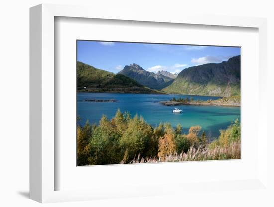 Glacial blue lake, Troms, Norway, Scandinavia, Europe-Ethel Davies-Framed Photographic Print