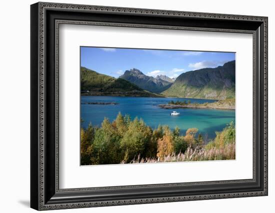 Glacial blue lake, Troms, Norway, Scandinavia, Europe-Ethel Davies-Framed Photographic Print