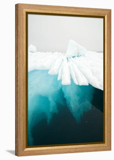 Glacial Iceberg Floating Along Coast, Spitsbergen, Svalbard, Norway-Steve Kazlowski-Framed Premier Image Canvas