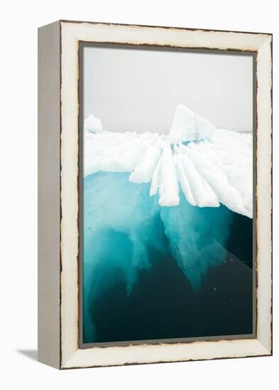Glacial Iceberg Floating Along Coast, Spitsbergen, Svalbard, Norway-Steve Kazlowski-Framed Premier Image Canvas
