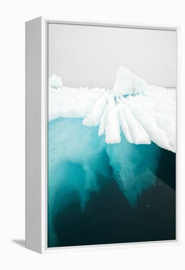 Glacial Iceberg Floating Along Coast, Spitsbergen, Svalbard, Norway-Steve Kazlowski-Framed Premier Image Canvas