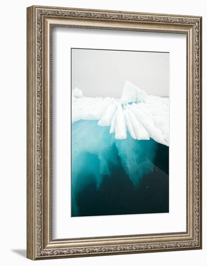 Glacial Iceberg Floating Along Coast, Spitsbergen, Svalbard, Norway-Steve Kazlowski-Framed Photographic Print