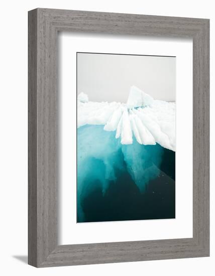 Glacial Iceberg Floating Along Coast, Spitsbergen, Svalbard, Norway-Steve Kazlowski-Framed Photographic Print