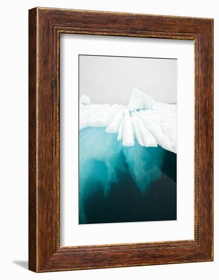 Glacial Iceberg Floating Along Coast, Spitsbergen, Svalbard, Norway-Steve Kazlowski-Framed Photographic Print