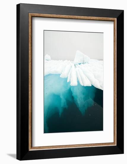 Glacial Iceberg Floating Along Coast, Spitsbergen, Svalbard, Norway-Steve Kazlowski-Framed Photographic Print