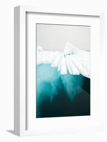 Glacial Iceberg Floating Along Coast, Spitsbergen, Svalbard, Norway-Steve Kazlowski-Framed Photographic Print