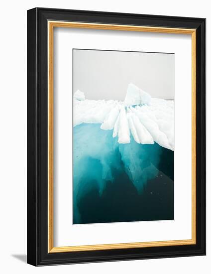 Glacial Iceberg Floating Along Coast, Spitsbergen, Svalbard, Norway-Steve Kazlowski-Framed Photographic Print