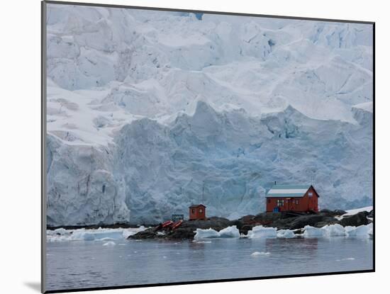 Glacier, Argentine Research Station, Paradise Bay, Antarctic Peninsula, Antarctica, Polar Regions-Thorsten Milse-Mounted Photographic Print