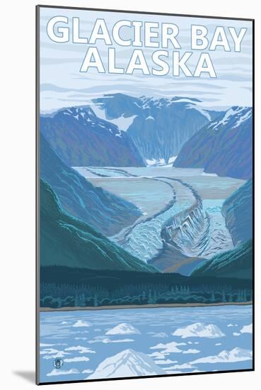 Glacier Bay, Alaska, Glacier Scene-Lantern Press-Mounted Art Print