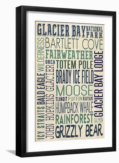 Glacier Bay National Park, Alaska-Lantern Press-Framed Premium Giclee Print