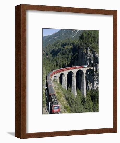 Glacier Express and Landwasser Viaduct, Filisur, Graubunden, Switzerland-Doug Pearson-Framed Photographic Print