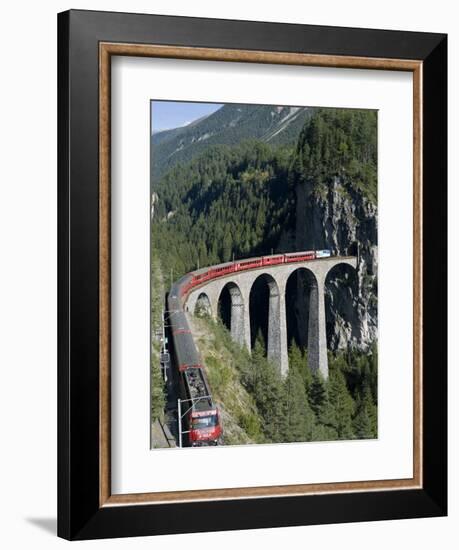 Glacier Express and Landwasser Viaduct, Filisur, Graubunden, Switzerland-Doug Pearson-Framed Photographic Print