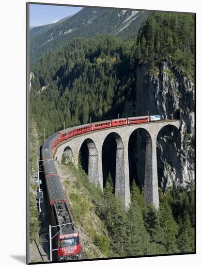 Glacier Express and Landwasser Viaduct, Filisur, Graubunden, Switzerland-Doug Pearson-Mounted Photographic Print