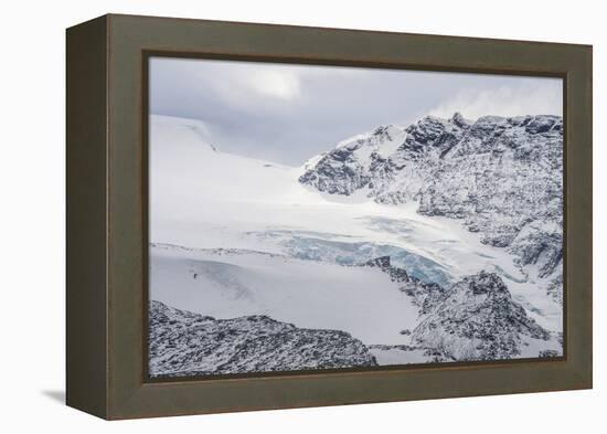 Glacier flowing down a mountain on Elephant Island, South Shetland Islands, Antarctica, Polar Regio-Michael Runkel-Framed Premier Image Canvas
