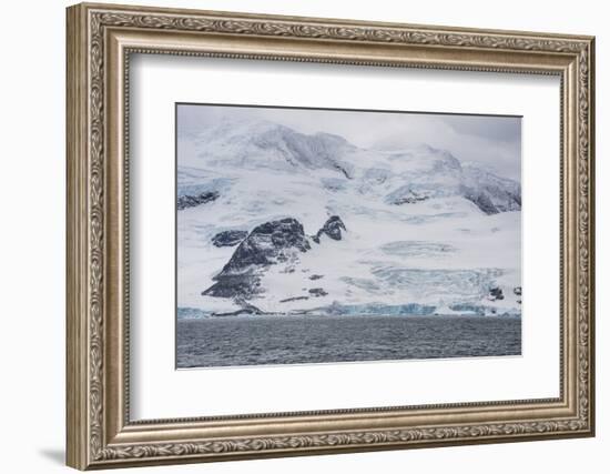 Glacier hanging on the rocks of Coronation Island, South Orkney Islands, Antarctica, Polar Regions-Michael Runkel-Framed Photographic Print