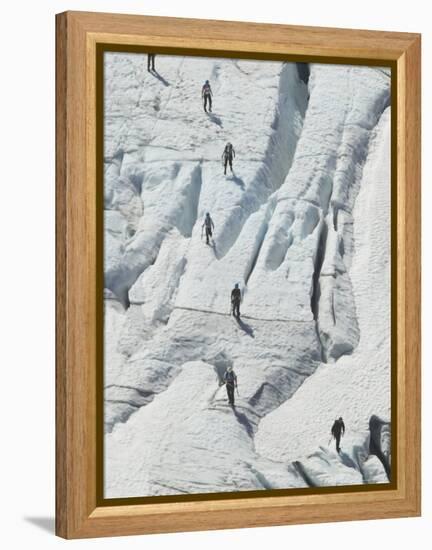 Glacier Hikers on Folgefonna Glacier, Norway-Russell Young-Framed Premier Image Canvas