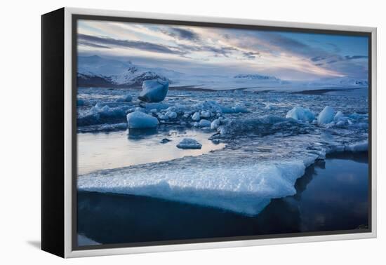 Glacier Ice Floating In The Jokulsarlon Glacier Lagoon. Vatnajokull National Park. Iceland-Oscar Dominguez-Framed Premier Image Canvas