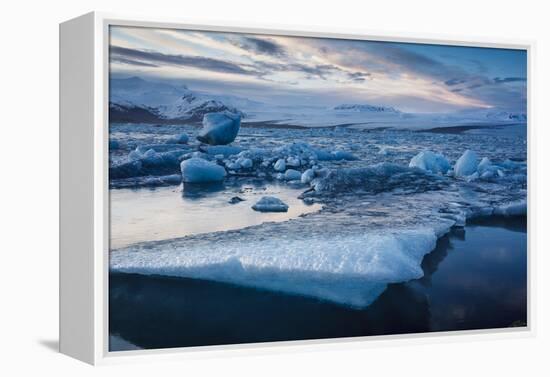 Glacier Ice Floating In The Jokulsarlon Glacier Lagoon. Vatnajokull National Park. Iceland-Oscar Dominguez-Framed Premier Image Canvas