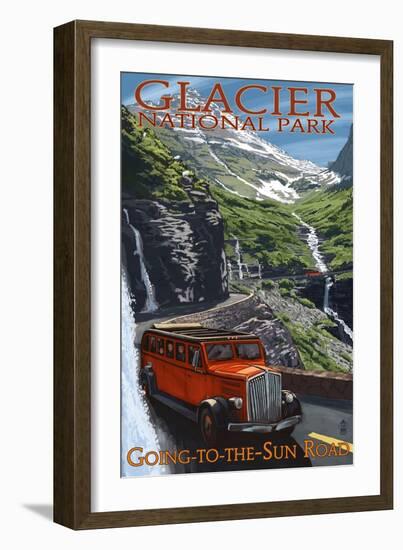 Glacier National Park - Going-To-The-Sun Road, c.2009-Lantern Press-Framed Art Print