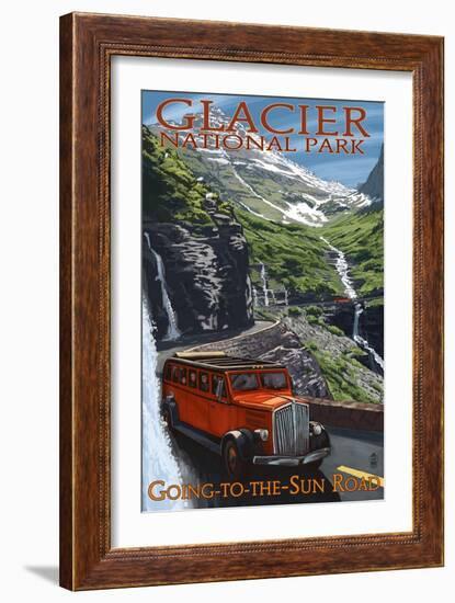 Glacier National Park - Going-To-The-Sun Road, c.2009-Lantern Press-Framed Art Print