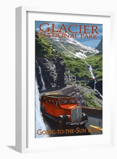 Glacier National Park - Going-To-The-Sun Road, c.2009-Lantern Press-Framed Art Print