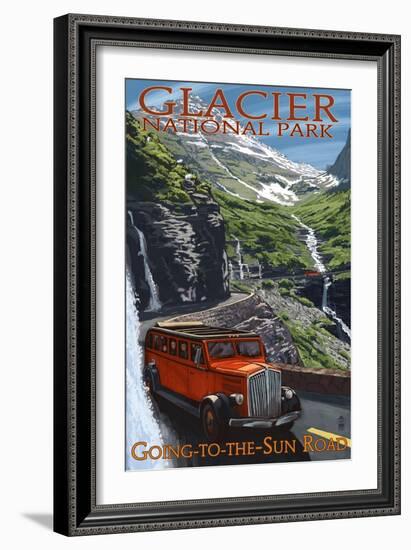 Glacier National Park - Going-To-The-Sun Road, c.2009-Lantern Press-Framed Art Print