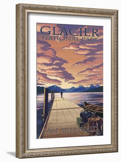 Glacier National Park - Lake Mcdonald, c.2009-Lantern Press-Framed Art Print