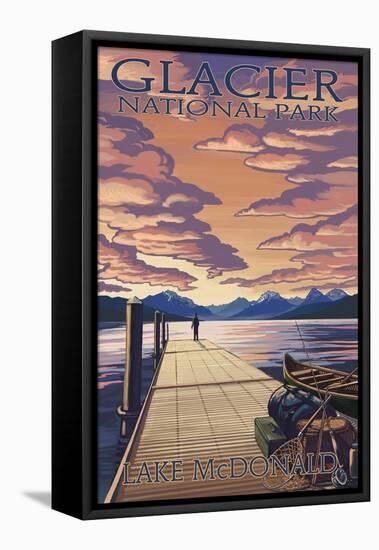 Glacier National Park - Lake Mcdonald, c.2009-Lantern Press-Framed Stretched Canvas