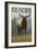 Glacier National Park, Montana, Elk Scene-Lantern Press-Framed Art Print