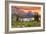 Glacier National Park, Montana - Lake and Peaks at Sunset-Lantern Press-Framed Art Print