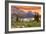 Glacier National Park, Montana - Lake and Peaks at Sunset-Lantern Press-Framed Art Print