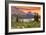Glacier National Park, Montana - Lake and Peaks at Sunset-Lantern Press-Framed Art Print