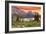 Glacier National Park, Montana - Lake and Peaks at Sunset-Lantern Press-Framed Art Print