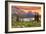 Glacier National Park, Montana - Lake and Peaks at Sunset-Lantern Press-Framed Art Print