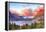 Glacier National Park, Montana - St. Mary Lake and Sunset-Lantern Press-Framed Stretched Canvas