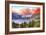 Glacier National Park, Montana - St. Mary Lake and Sunset-Lantern Press-Framed Art Print