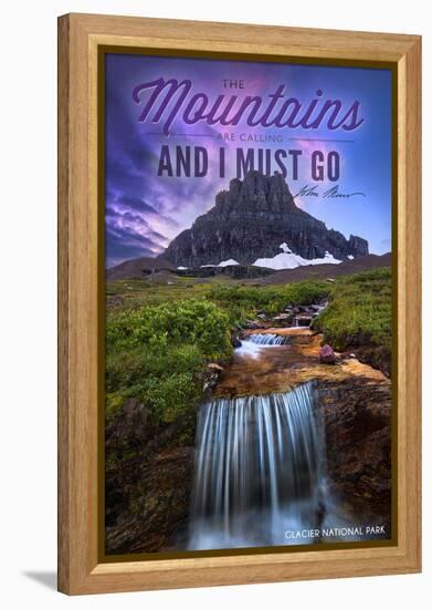 Glacier National Park, Montana - the Mountains are Calling-Lantern Press-Framed Stretched Canvas