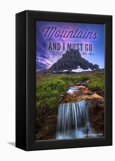 Glacier National Park, Montana - the Mountains are Calling-Lantern Press-Framed Stretched Canvas